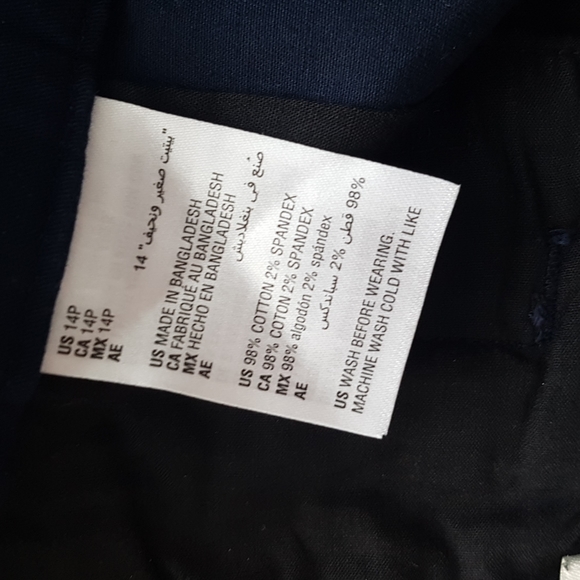 Style & Co Navy Cotton Blend Crop Pants with Pockets Size 14P - Picture 4 of 16